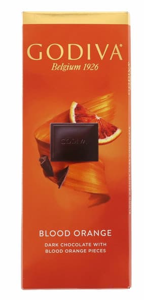 Godiva Dark Chocolate With Blood Orange Pieces 90 G