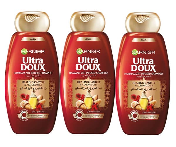 Garnier Ultra Doux Castor Oil Shampoo 3X400Ml