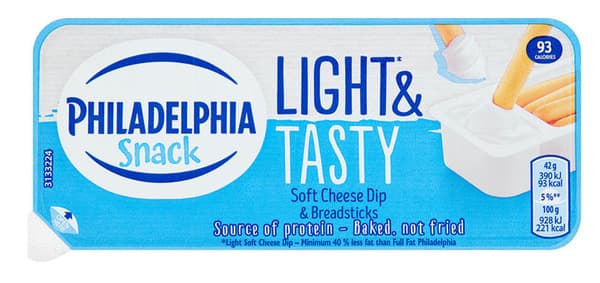 Philadelphia Snack Light & Tasty Cheese Dip & Breadsticks 42G