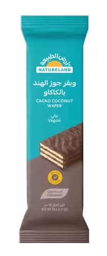 Natureland Vegan Cacao Coconut Wafer 40G