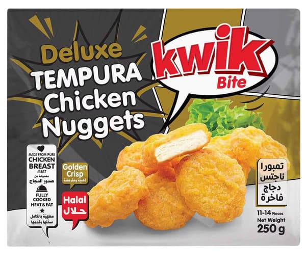 Kwik Bite Deluxe Tempura Chicken Nuggets 250G