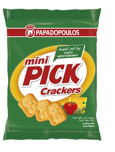 Papadopoulos Mini Pick Crackers With Pizza Flavour 45G