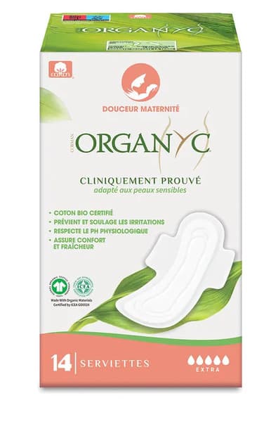 Organyc Certified Organic Postpartum Maternity Pads 14Pcs