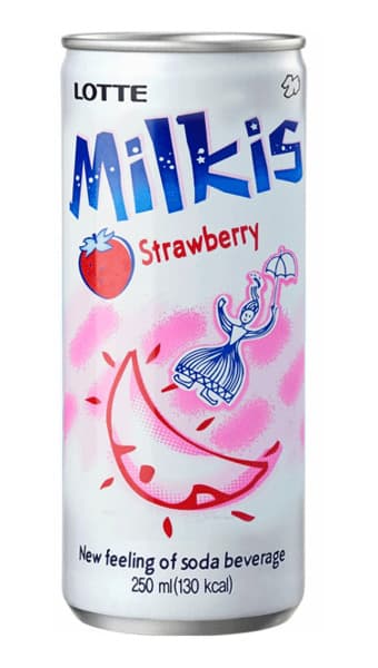 Lotte Milkis Strawberry Soda Drink 250Ml