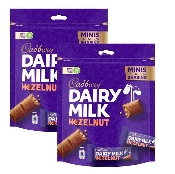 Cadbury Dairy Milk Hazelnut Minis Chocolate Bars 2X156G