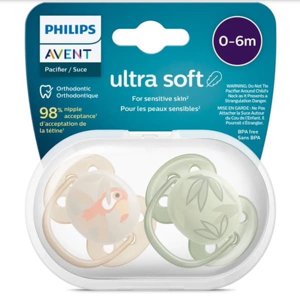 Philips Avent Ultra Soft Soother (0-6 Months) 2Pcs