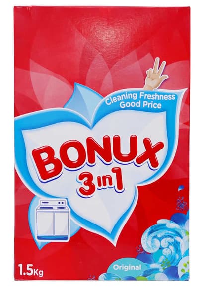 Bonux Original 3 In 1 Detergent Powder 1.5Kg