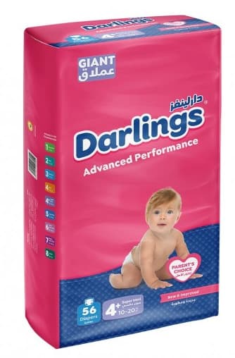 Darlings Advanced Giant Size 4+ Super Maxi Diapers (10-20 Kg) 56 Pcs