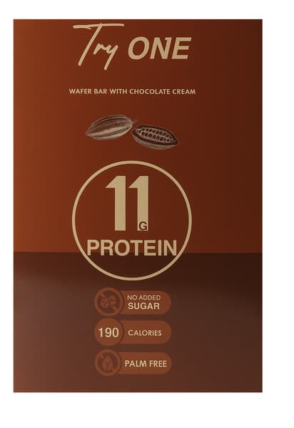 Try One 11G Portein & No Added Sugar Wafer Bar With Chocolate Cream 12X45G