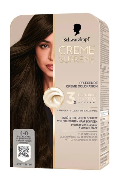 Schwarzkopf Creme Supreme 4-0 Natural Dark Brown Hair Coloration