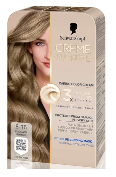 Schwarzkopf Creme Supreme 8-16 Cool Ash Blonde Hair Coloration