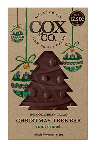 Cox & Co Christmas Tree Mint Crunch Chocolate Bar 50G
