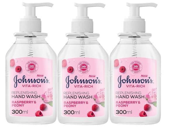 Johnson's Vita Rich Replenishing Raspberry & Peony Handwash 3X300Ml