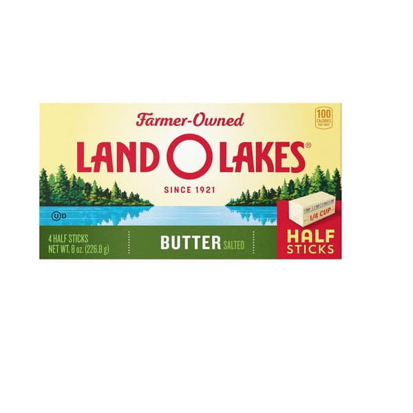 Farmer-Owned Land O Lakes Salted Butter Half Sticks 226.8G