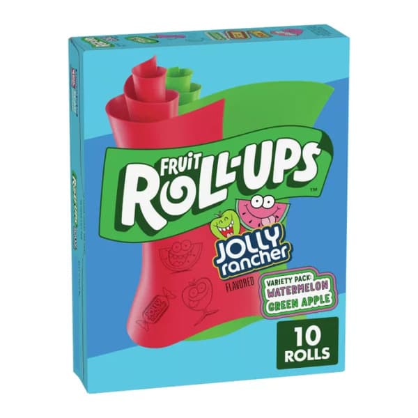 Jolly Rancher Watermelon & Green Apples Fruit Roll-Ups 10Pcs