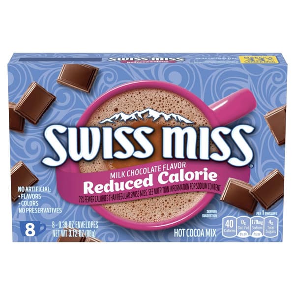 Swiss Miss Reduced Calorie Milk Chocolate Hot Cocoa Mix 88G