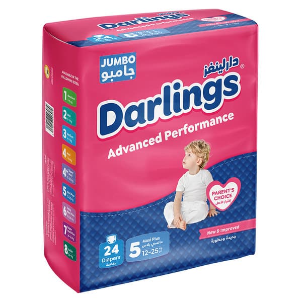 Darlings Advanced Performance Diapers Size 5 Maxi Plus 12-25kg 24 pcs
