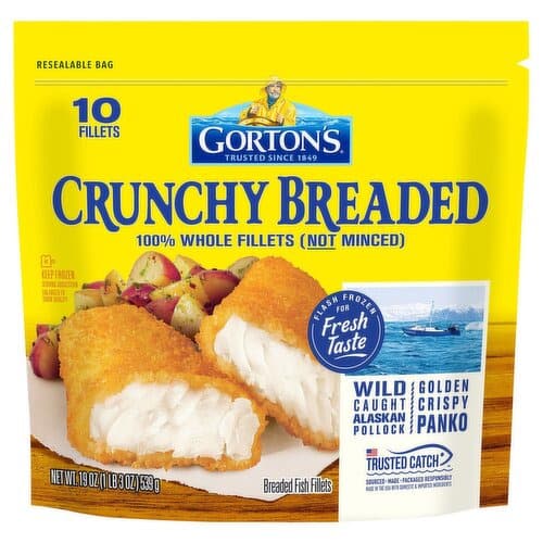 Gorton's Crunchy Breaded Frozen Fish Fillets 539G