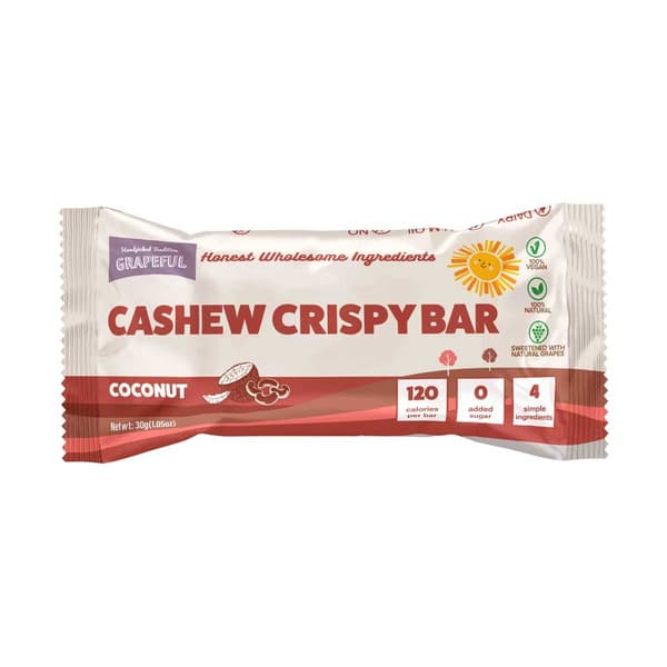 Grapeful Vegan Coconut Cashew Crispy Bar 30G