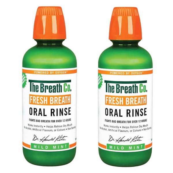 The Breath Co Fresh Breath Mild Mint Oral Rinse 2X500Ml