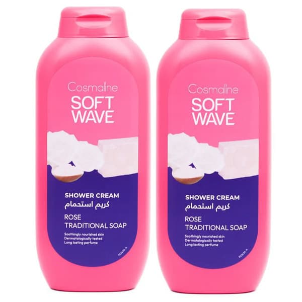 Cosmaline Soft Wave Rose Traditional Soap Shower Cream 2X650Ml