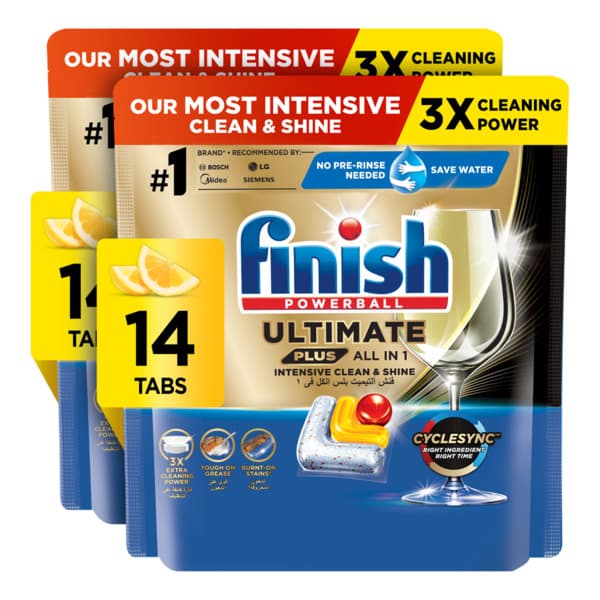 Finish Powerball Ultimate Plus All In 1 Dishwasher Tablets 2X14Tabs