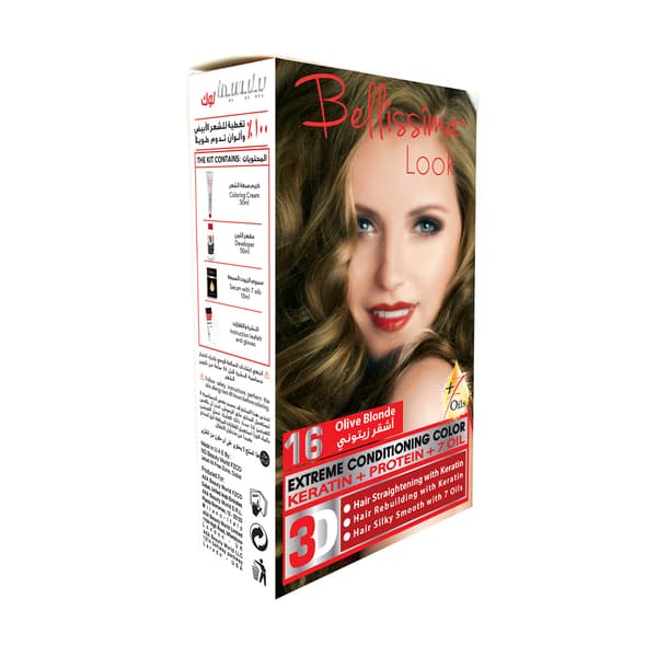 Bellissima Look No. 16 Olive Blonde Extreme Conditioning Hair Color Kit 50Ml