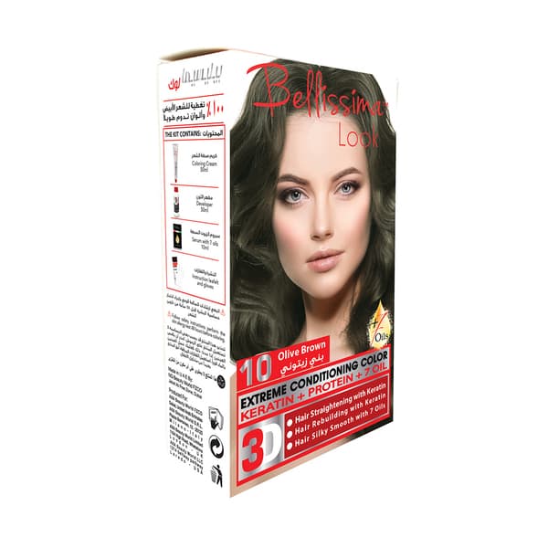 Bellissima Look No. 10 Olive Brown Extreme Conditioning Hair Color Kit 50Ml
