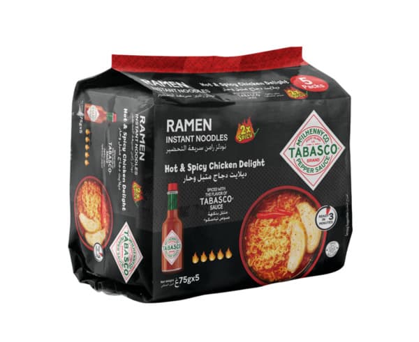 Tabasco Hot & Spicy Chicken Delight Ramen Instant Noodles 5X75G