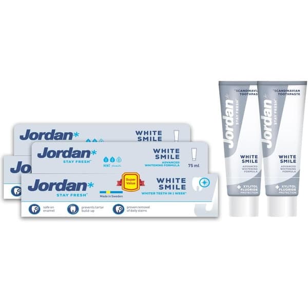 Jordan White Smile Mint Scandinavian Toothpaste 2X75Ml