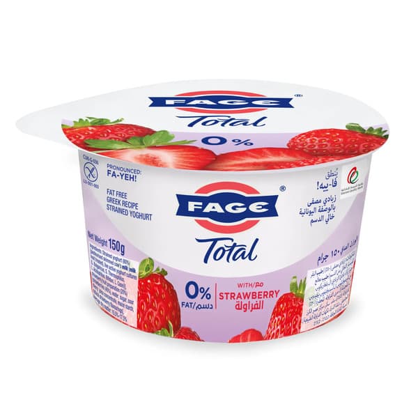 Fage Total Fat 0% Strawberry Greek Yogurt 150G