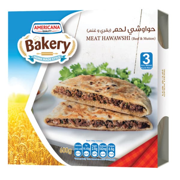 Americana Bakery Beef & Mutton Meat Hawawshi 3X600G