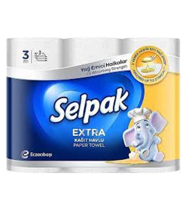 SELPAK EXTRA PAPER TOWEL 3PLY 3ROLLS X 75 SHEETS
