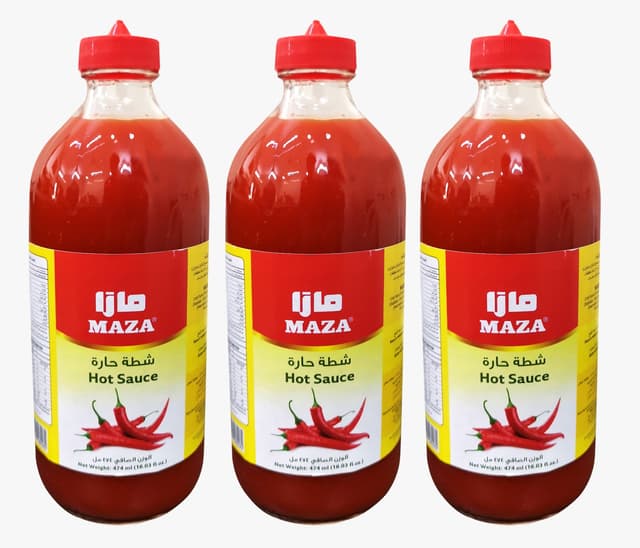 MAZA RED HOT SAUCE 3X474ML
