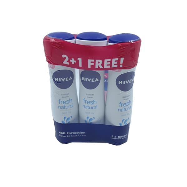 NIVEA BLACK & WHITE DEODORANT SPRAY 3 x 150ML