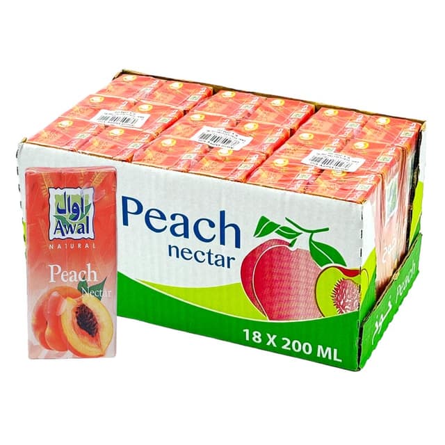 AWAL PEACH NECTAR JUICE 18X200ML