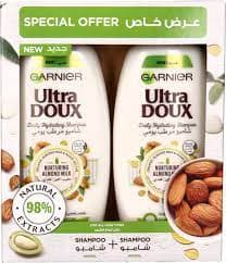 GARNIER NURTURING ALMOND MILK SHAMPOO 2X400ML