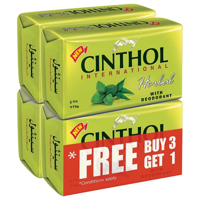 CINTHOL INTERNATIONAL HERBAL SOAP 4X175GM