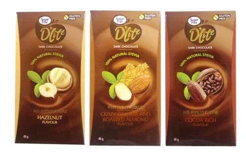 DLITE CHOCOLATE SUGAR FREE ASSTD 2+1X40GM