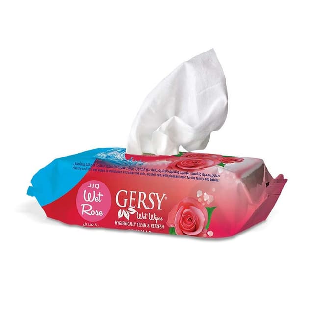 GERSY ROSE SCENT WET WIPES 80PCS