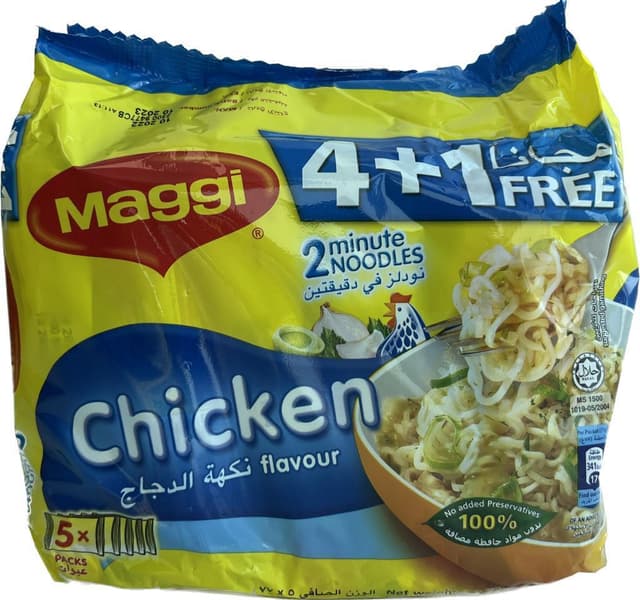 MAGGI 2-MIN CHICKEN NODLS 5X77GM 4+1