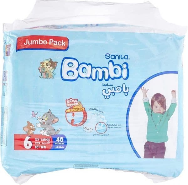 BAMBI DIAPERS JUMBO PACK NO-6 40PCS