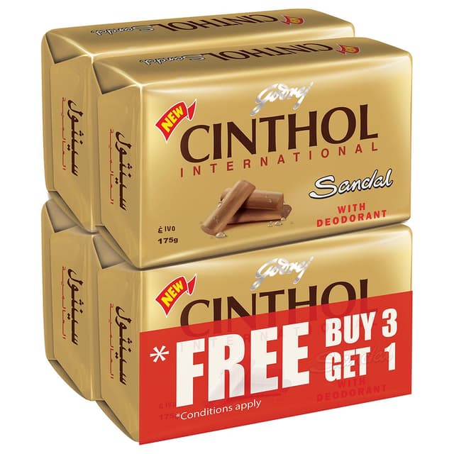 CINTHOL INTERNATIONAL SANDAL SOAP 4X175GM