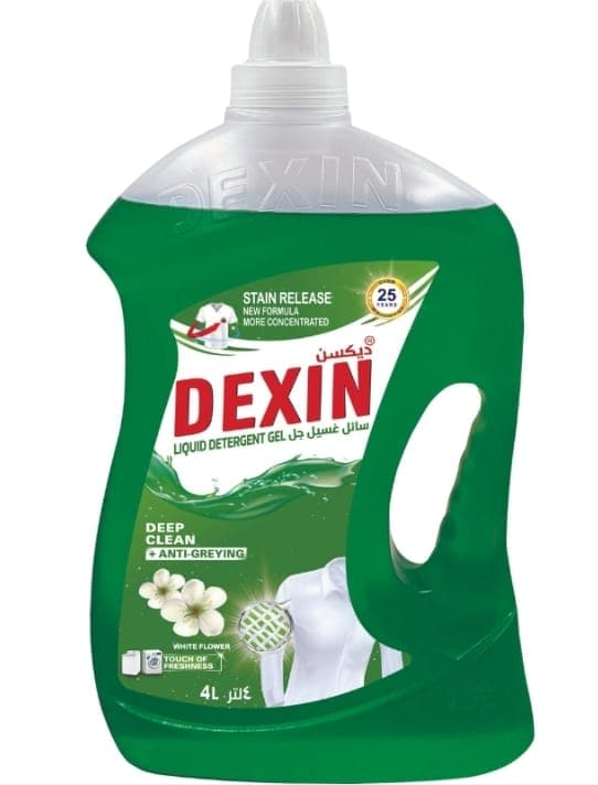 DEXIN LIQUID DETERGENT GEL WHITE FLOWER 4LTR