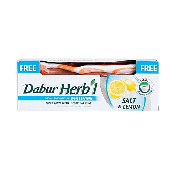 DABUR HERB'L SALT & LEMON TOOTHPASTE WITH TOOTHBRUSH 150GM