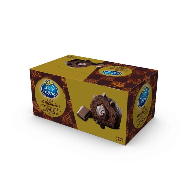 LUSINE TRIPLE CHOCOLATE MUFFIN 6 x 60 GM