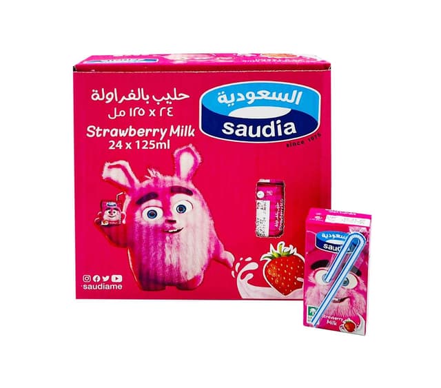 SAUDIA STRAWBERRY FLVR MILK 24 X 125ML