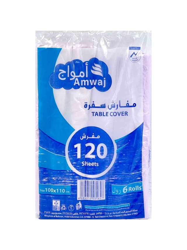 AMWAJ TABLE COVER 6X120 BAGS