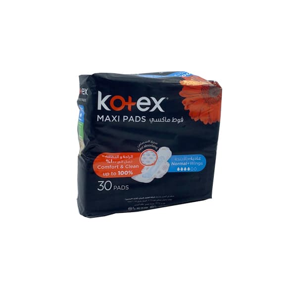 KOTEX MAXI PADS NORMAL + WINGS 30 PADS