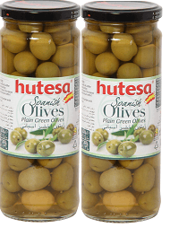 HUTESA GREEN OLIVES WHOLE 2X260GM